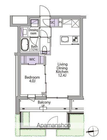 イプセ白金台(1LDK/1階)の間取り写真