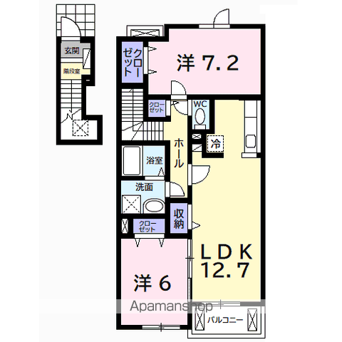 メゾンド・ラ・メール(2LDK/2階)の間取り写真