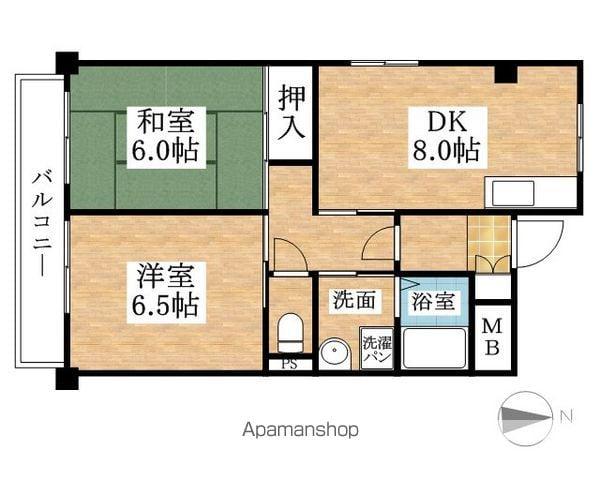 ピュアハイツ5(2DK/2階)の間取り写真