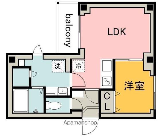 BCASA調布サウス COURT 2ND(1LDK/4階)の間取り写真