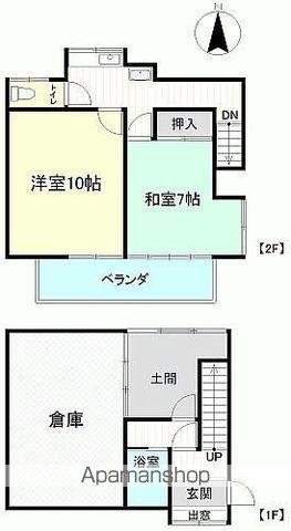 常磐線 四ツ倉駅 徒歩50分 2階建 築59年(2K)の間取り写真