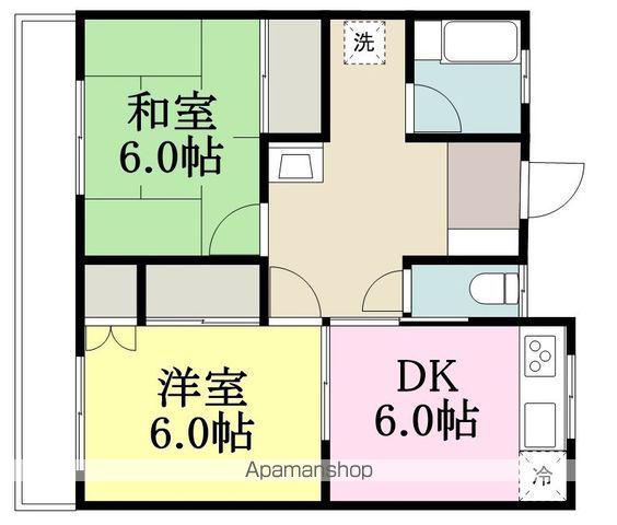 美沢ビル(2DK/2階)の間取り写真