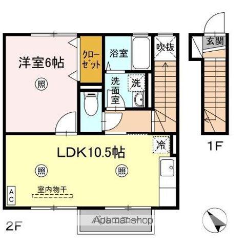 メゾン・プラネッツ(1LDK/2階)の間取り写真