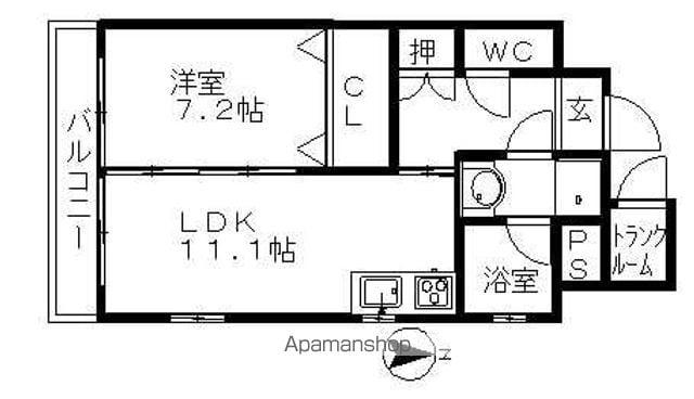 アピエ黄金(1LDK/3階)の間取り写真