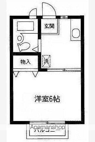 カサティント(1K/1階)の間取り写真