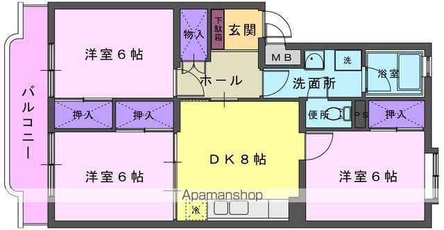 フェリーチェ北上(3DK/1階)の間取り写真