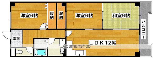 HIGASHIOマンション(3LDK/3階)の間取り写真