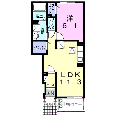 ベルメゾンエースⅠ(1LDK/1階)の間取り写真
