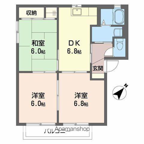 エクセル ハイツ B棟(3DK/2階)の間取り写真