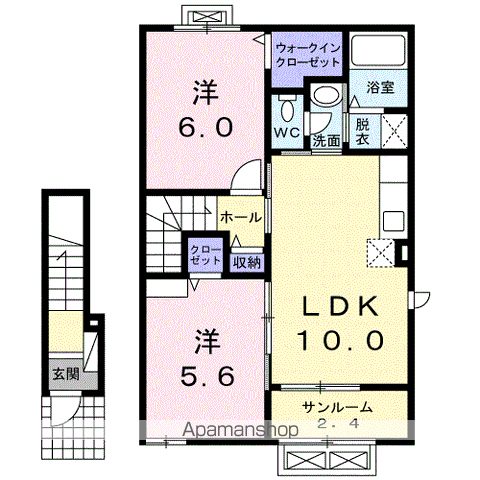 マスカット ベリー B(2LDK/2階)の間取り写真