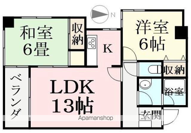 ラ・ヴィーダ高道(2LDK/5階)の間取り写真