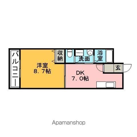 アメニティ2(1DK/2階)の間取り写真