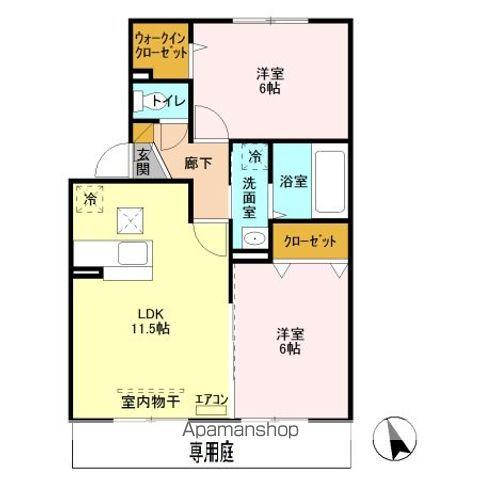 サンハイム(2LDK/1階)の間取り写真