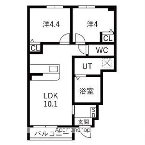 VERTEX市原Ⅱ(2LDK/1階)の間取り写真