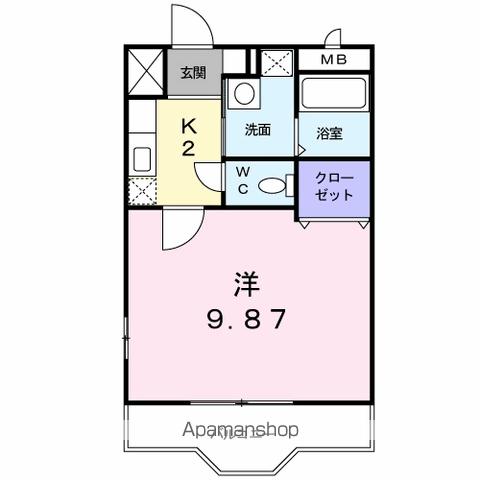 ネオ プリムローズ(1K/1階)の間取り写真