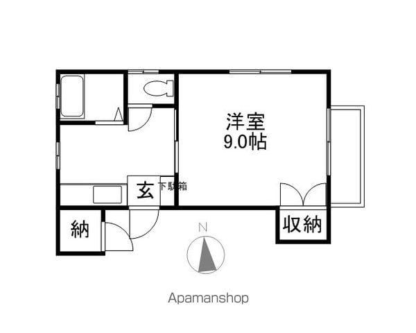 ハイツサザン(1K/2階)の間取り写真