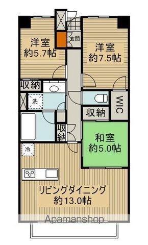 プレミスト東静岡ステーションティアラ(3LDK/7階)の間取り写真