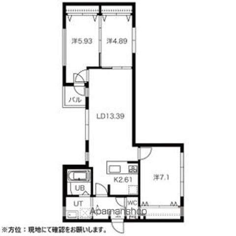 CITY PREMIER 北6条(3LDK/4階)の間取り写真