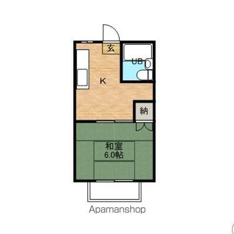 弐番館・飛龍(1K/2階)の間取り写真