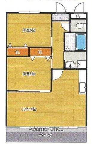 コーポTAMENAGA(2LDK/2階)の間取り写真