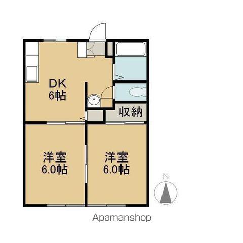 サンライト杉山(2DK/1階)の間取り写真