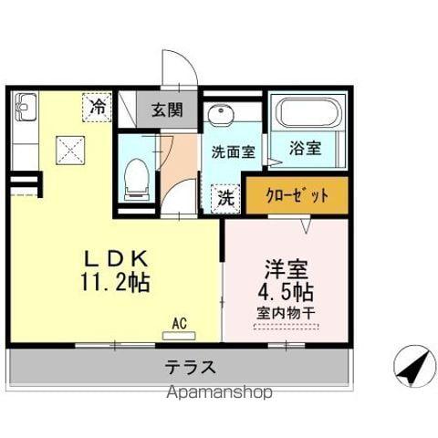 ブルーノ千代田(1LDK/1階)の間取り写真