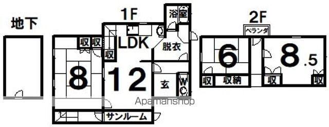 根室本線 帯広駅 徒歩10分 2階建 築46年(3LDK)の間取り写真