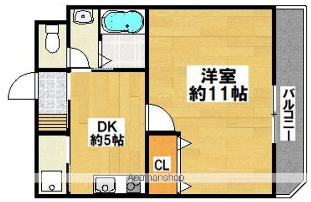 オーベル阪下(1DK/2階)の間取り写真