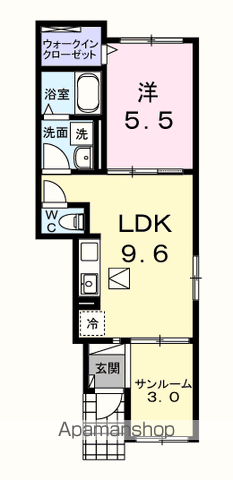 五日市線 武蔵引田駅 徒歩17分 2階建 築2年(1LDK/1階)の間取り写真