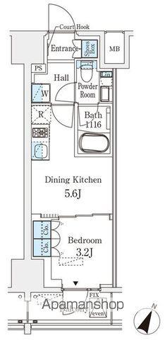 ベルファース神田神保町(1DK/8階)の間取り写真