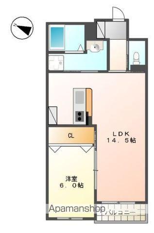 NEW PIAZZA西桔梗(1LDK/1階)の間取り写真