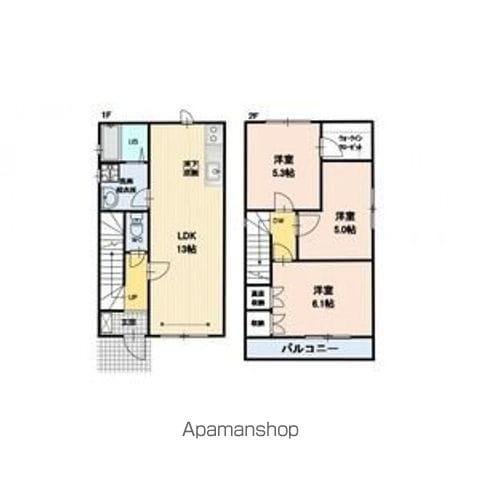 小海線 北中込駅 徒歩14分 2階建 築1年(3LDK)の間取り写真