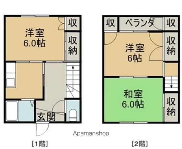 岩手県盛岡市 2階建 築27年(3DK/2階)の間取り写真