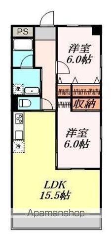 ルミエール(2LDK/2階)の間取り写真