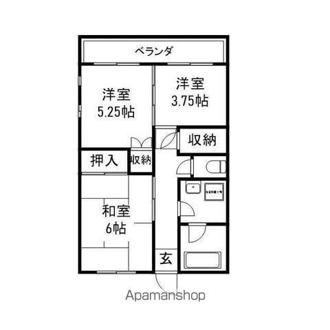 KSサインビル(2K/3階)の間取り写真