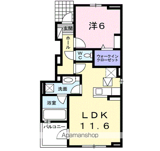 東北本線 鹿島台駅 徒歩24分 2階建 築10年(1LDK/1階)の間取り写真