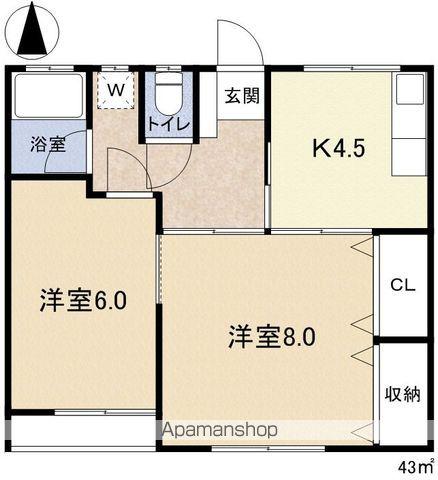 ニュー穂高荘(2K/2階)の間取り写真