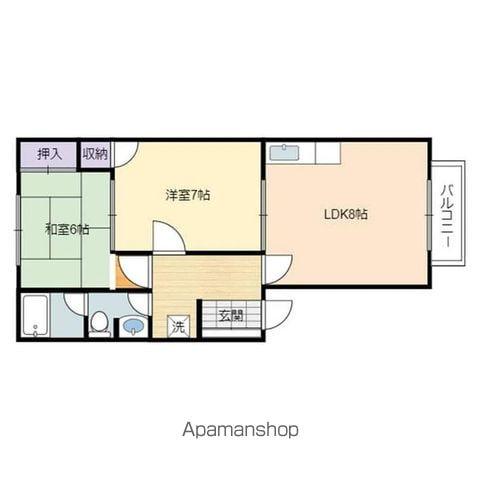 ハイツB&K(2LDK/1階)の間取り写真