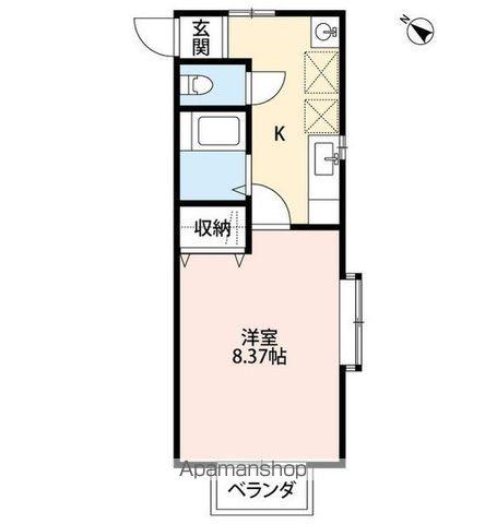 マイステージ(1K/1階)の間取り写真