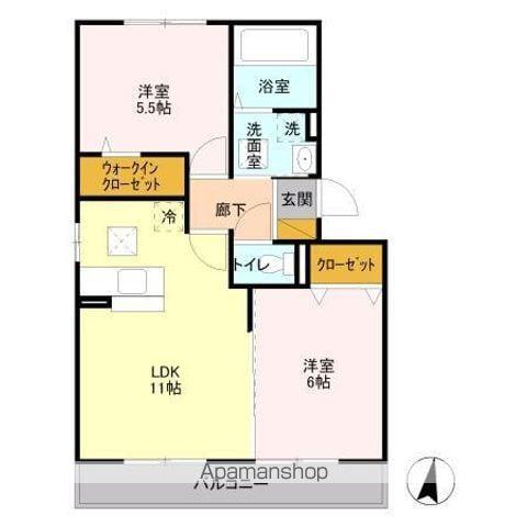 エクレールB(2LDK/2階)の間取り写真