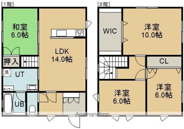 北海道函館市 2階建 築26年(4LDK)の間取り写真