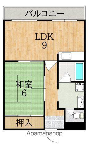 鹿の台ハイツ(1LDK/3階)の間取り写真