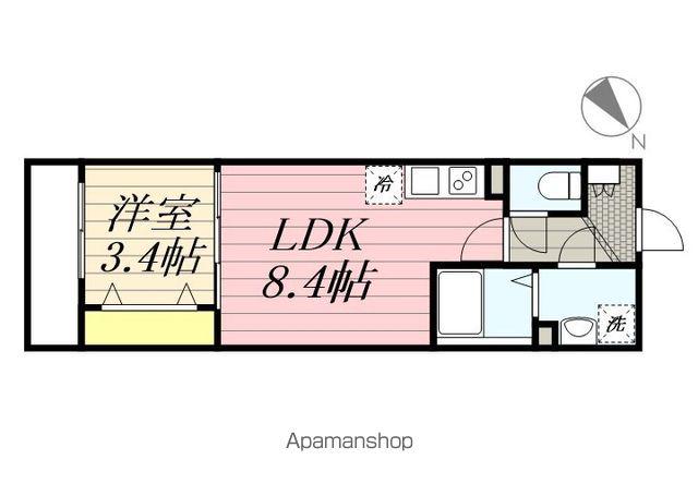 RIZE南流山(1LDK/2階)の間取り写真