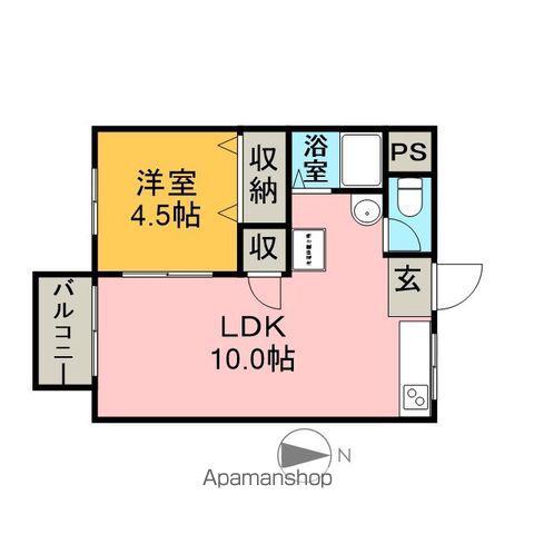 イステイト(1LDK/1階)の間取り写真