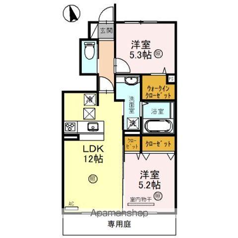ブルームコート(2LDK/1階)の間取り写真