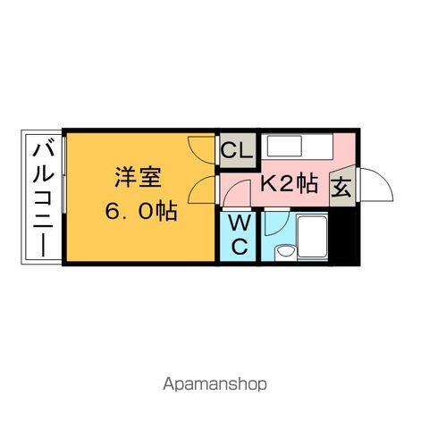 サンフロンティアA(1K/2階)の間取り写真