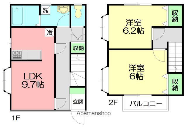 ボナール(2LDK/1階)の間取り写真