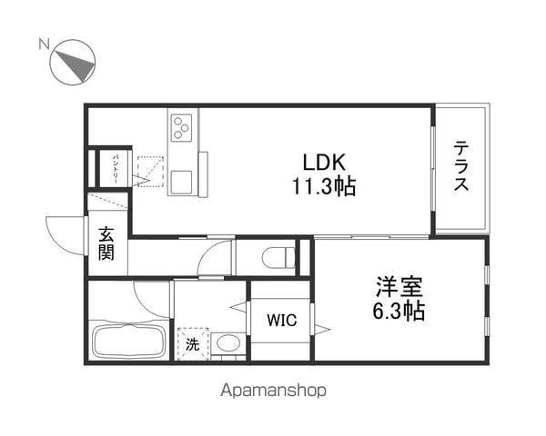 グレイスコート(1LDK/1階)の間取り写真
