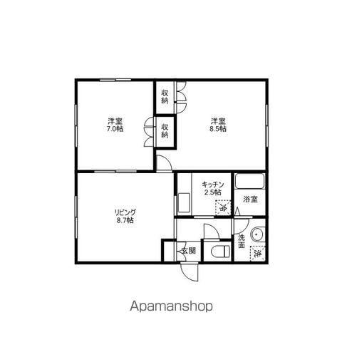 プチ・フルールA(2LDK/2階)の間取り写真