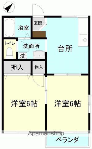 アーバンハイツⅡ(2DK/1階)の間取り写真